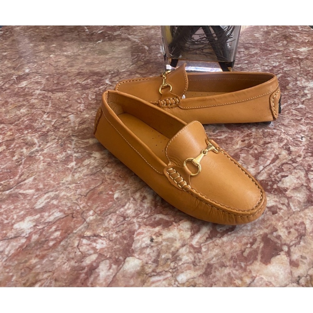 New Mercanti Florentini Womens Horsebit Cognac Leather Driving Loafer Sz 7B $145